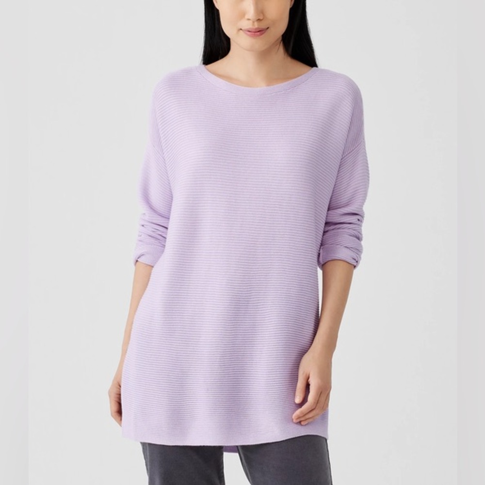 Lilac Linen Cotton Knit Tunic